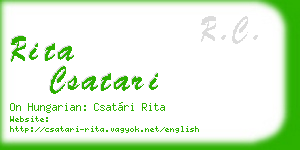 rita csatari business card